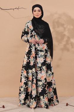 JUBAH PRINTED 35.15 - BLACK